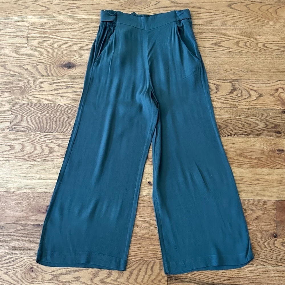 Aritzia Wilfred High-Waist Wide-Leg Ankle Linen-Blend Pant (Size XS)